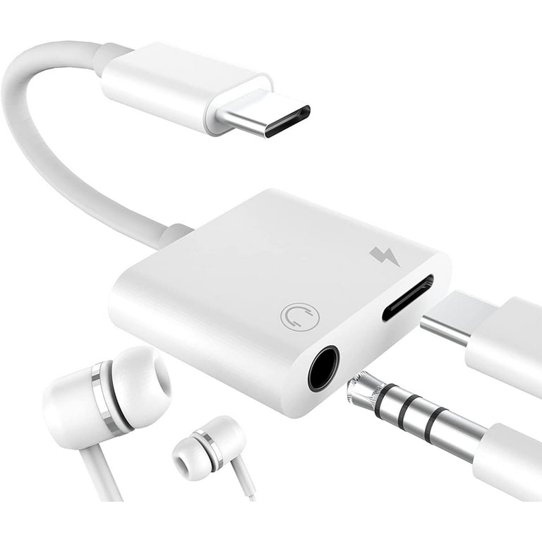 USB C to 3.5mm Audio Adapter Headphone AUX Dongle Jack USBC Type DAC Ultra Android Earbud Earphone Connector Samsung Galaxy S20 S21 Note 10 20 Pixel Adaptador Port Accessories LG Splitter and