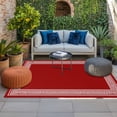 thumbnail image 2 of Dark Red Greek Key Outdoor Rug for Patio/Deck/Porch, Non-Slip Large Area Rug 5 x 8 Ft, Geometric Greece Ancient Farmhouse Geo Indoor Outdoor Rugs Washable Area Rugs, Camping Rug Carpet Runner, 2 of 8