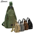 thumbnail image 2 of Spencer Canvas Sling Bag Small Crossbody Backpack Casual Shoulder Chest Daypack for for Men Women Cycling Hiking Travel - 11.02"*7.09"*1.97" (Gray), 2 of 8