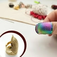thumbnail image 4 of Ounissouiy Protector antideslizante dedal aguja de trabajo manual DIY artesanía costura bordado accesorios para el hogar profesional Artesanía Chapado en oro METRO, 4 of 6