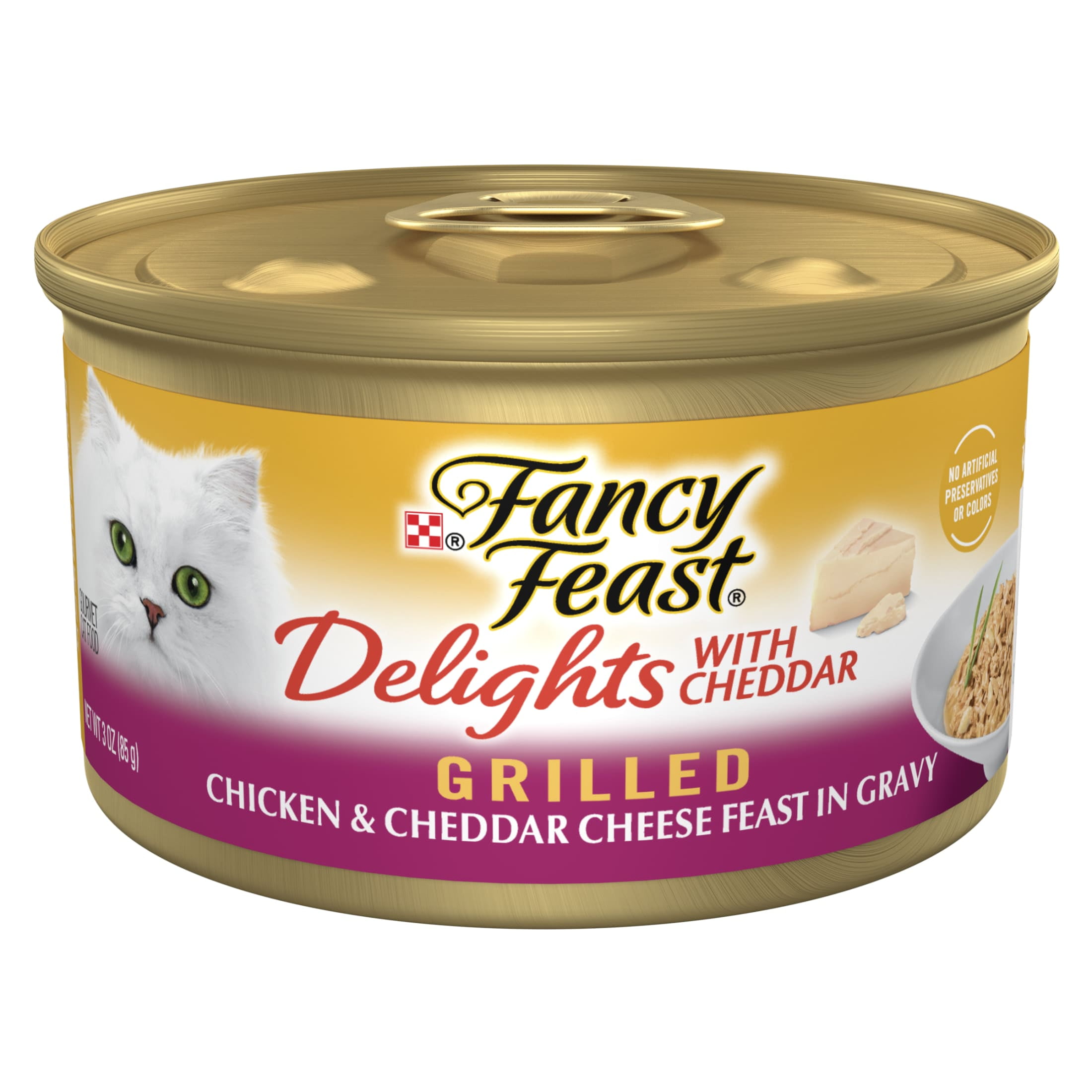 (12 pack) Purina Fancy Feast Grilled Delights with Cheddar Wet Cat Food, Chicken & Cheddar, 3 oz Can