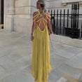 thumbnail image 6 of Women'S 2024 Summer Rope Knot Halter Party Dress Matcha Color One size, 6 of 9