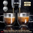 thumbnail image 3 of Double Wall Insulated Glasses Espresso Cups Set of 4 (50% Thicker), 5 oz Clear Coffee with Handle, Shot Glasses, Suit for Machine, Latte, Cappuccino, Glass Mugs, 3 of 4