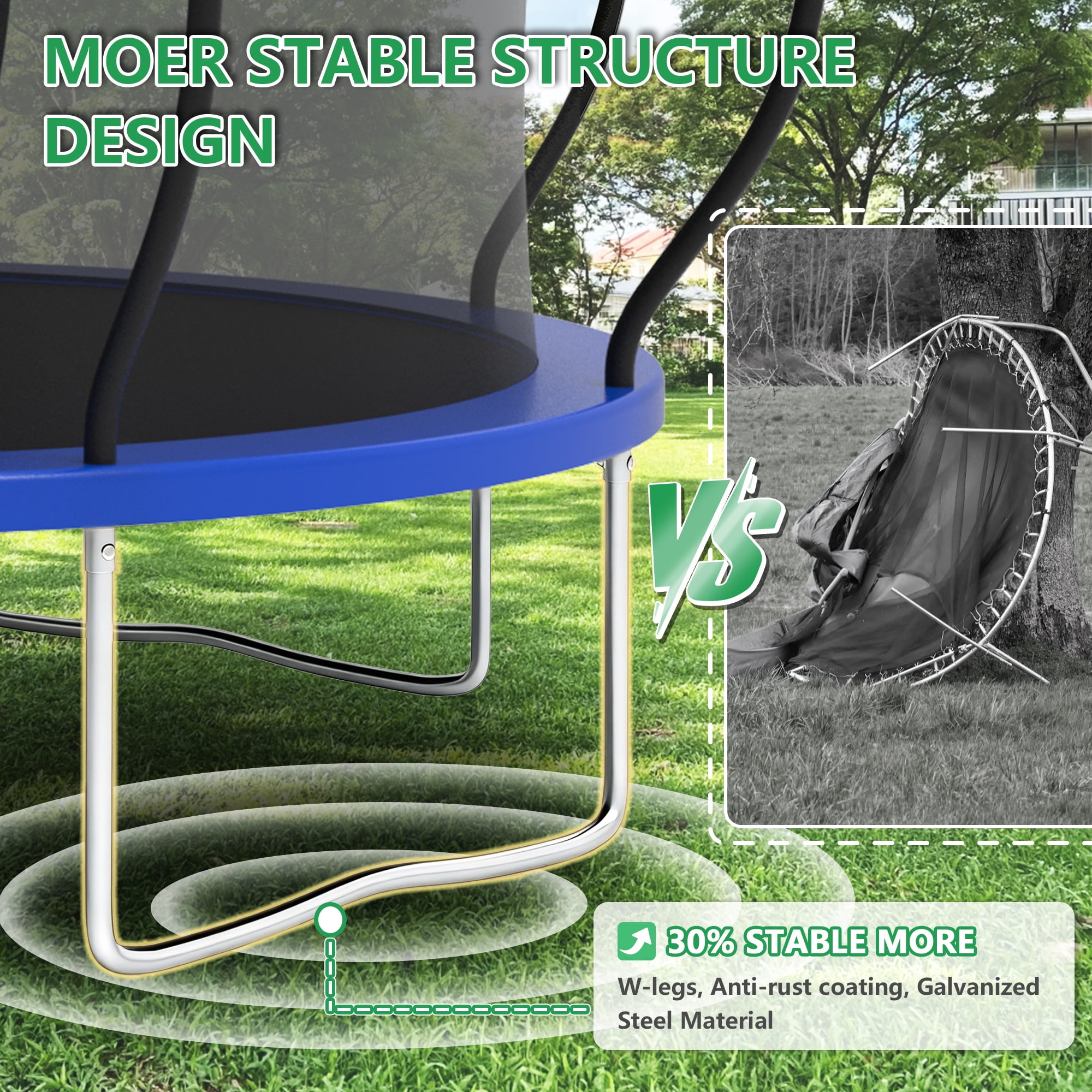 LHX Trampoline for Kids 12FT 14FT 16FT Outdoor Trampolines with Basketball Hoop, Safety Enclosure Net, Lights, Sprinklers, Socks, Recreational Heavy Duty Trampoline, 1400 LBS Loading, Easy to Install