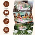 thumbnail image 7 of Merry Christmas Round Tablecloth, Fitted Table Cover with Elastic for 45"-54" Round Tables, Brown Xmas Tree Retro Snowman Snowflake Elk Table Cloth Outdoor Indoor Dinning Party Waterproof Tablecloths, 7 of 7