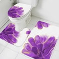 thumbnail image 3 of Purple Gold Bath Mat 3 Piece Bathroom Rug Set, Abstract Flower Ombre Aesthetics Paint Non Slip Bath Rug Contour Mat and Toilet Lid Cover, Absorbent Shower Mats Soft Bath Rugs and Mats Sets, 3 of 8