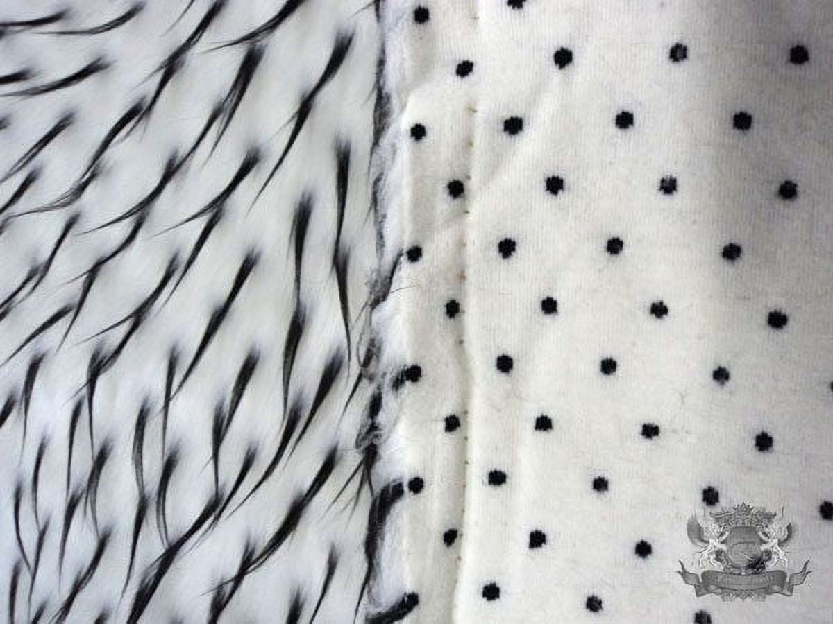 Faux Fur Long Pile 2 Tone Spike WHITE BLACK Fabric / 60" Wide / Sold by the Yard