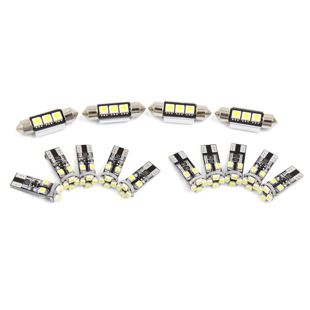 Canbus Blanco Led Bombilla T10 de Techo Mapa 14pcs Unique Bargains Juego de luces LED para interiores