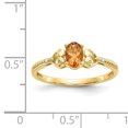thumbnail image 3 of 10k Yellow Gold Citrine Diamond Ring Birthstone November Gemstone, 3 of 9