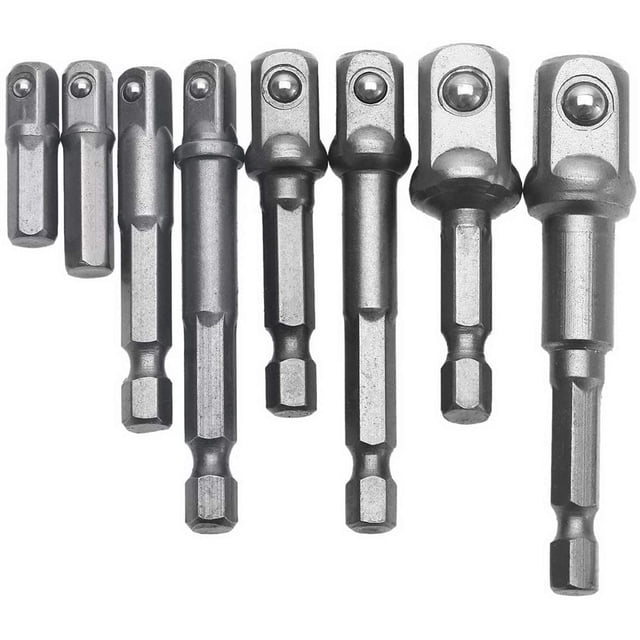 8 piezas 1/4 "3/8" 1/2 "portapuntas magnético adaptador de extensión de destornillador hexagonal/destornillador cuadrado surtido