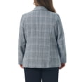 thumbnail image 3 of Agnes Orinda Blazers for Women Plus Size Plaid Notched Lapel Long Sleeve Business Casual Blazer Jackets 2X Dark Blue, 3 of 6