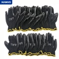 thumbnail image 2 of 10 pares de guantes de trabajo de algodón y nailon con revestimiento de seguridad de nitrilo PU, guantes de trabajo mecánicos con revestimiento de Palma, tienen CE EN388 Tan Jianjun unisex, 2 of 2