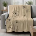 thumbnail image 2 of Black Khaki Blanket Soft Cozy Warm Twin Blanket for Bed, Plush Fuzzy Flannel Fleece Blankets for Sofa, Spring Flora Throw Blankets for Couch, Lightweight Gifts for Women, 60"x80", 2 of 9