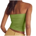 thumbnail image 4 of HAPIMO Women's Basic Tube Crop Tops Long Bandeau Top Solid Color Sleeveless Fitness Strapless Shirts Workout Casual Stretch Tops for Teen Girls Summer Beach Tees Green, 4 of 4