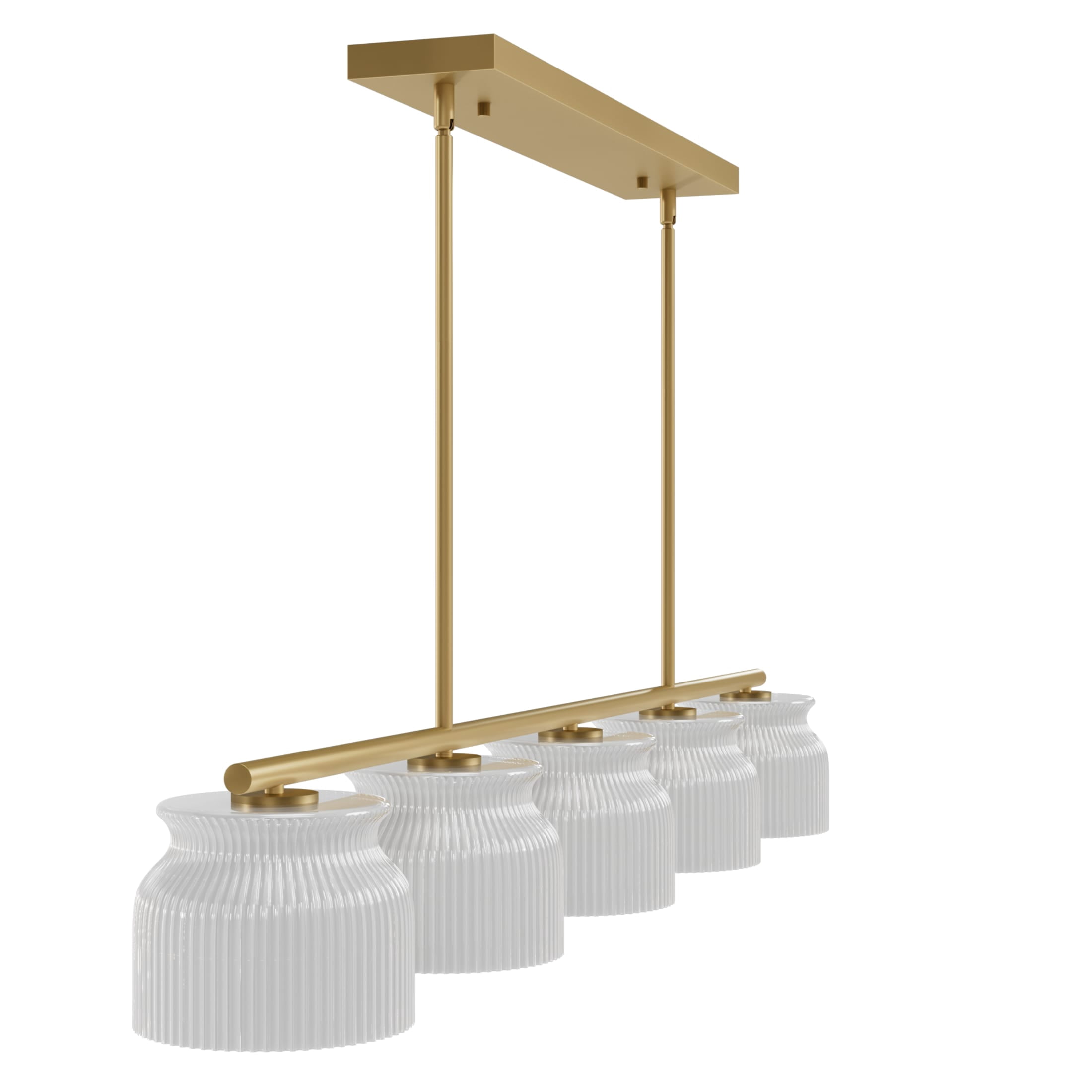 Hunter - Harlowe 5-light Luxe Gold, Extra Large Chandelier, Dimmable, Modern Style, Linear Shaped, for Bedrooms, Dining, Living Rooms - 13180