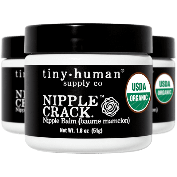 Organic Nipple Cream, Nipple Crack (3 pack), Lanolin-Free Breastfeeding Nipple Balm, Tiny Human Supply Co