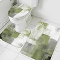 thumbnail image 3 of Sage Green Ombre Bath Mat 3 Piece Bathroom Rug Set, Vintage Shabby Abstract Plaid Art Non Slip Bath Rug Contour Mat and Toilet Lid Cover, Absorbent Shower Mats Soft Bath Rugs and Mats Sets, 3 of 8