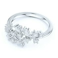 thumbnail image 3 of Sterling Silver Spilt Tree Branch Prong-Set Simulated Marquise Diamond Ring Wedding Band (5.5), 3 of 6