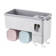 thumbnail image 1 of Estante de baño para montaje en pared, exprimidor automático de pasta de dientes, caja de almacenamiento, color blanco, 2 tazas =, 1 of 5