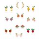 thumbnail image 4 of Pendientes de estilo lindo con forma de fruta tropical, pendientes de circonita con incrustaciones de diamantes para mujer, joyería de plata 925 con pasador en vivo, 4 of 6