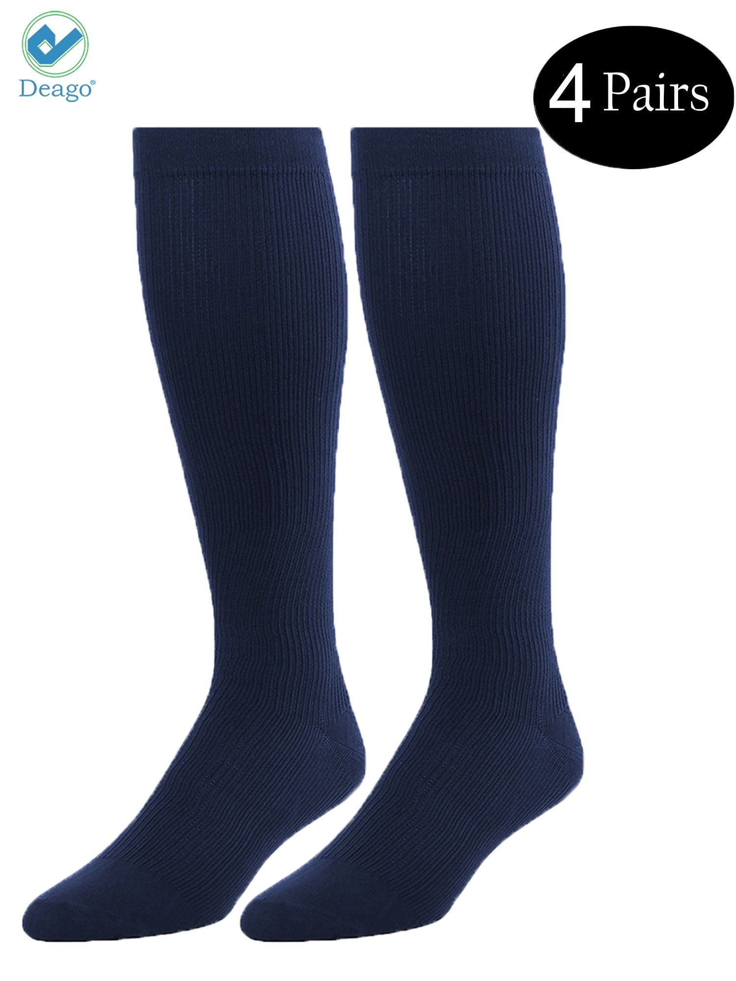 Deago 4 Pairs Knee High Graduated Compression Socks for Women & Men 15