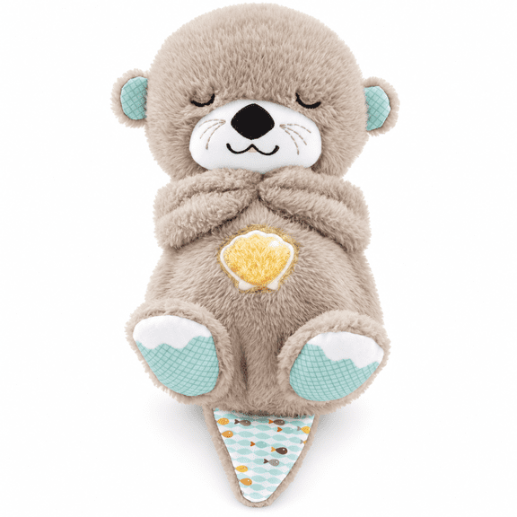 Breathing Otter Plush Baby Toy with Soothing Music, White Noise & Soft Light