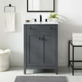 thumbnail image 2 of Vanity Cabinet, Sink not included, Wood, Grey Gray, Modern Contemporary Urban Design, Hotel Bedroom Bathroom Master Suite Guest, 2 of 9