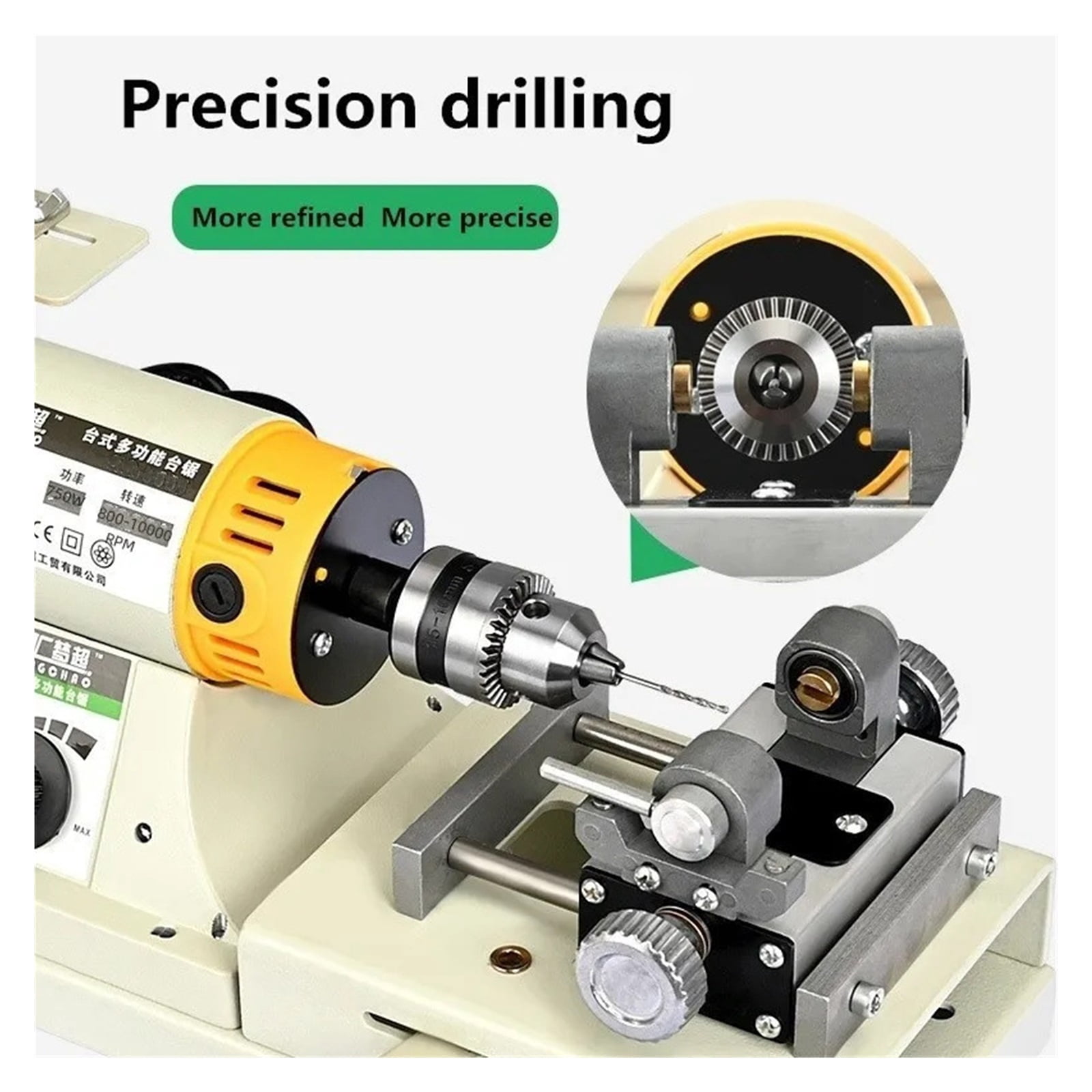 750W 5 IN 1 Multifunctional Desktop Polishing Machine, Jade Carving Grinding Cutting Machine Round Bead Punching Machine ,Powerhouse Performance