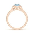 thumbnail image 2 of ANGARA Natural Oval Aquamarine Solitaire Ring with Diamonds in 14K Rose Gold for Women (Size-7x5mm) | March Birthstone, Birthday, Anniversary, Jewelry Gift for Women | Natural Aquamarine Ring, 2 of 9