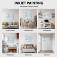 thumbnail image 3 of Coastal Summer Beach Wall Art Painting on Canvas, Blue Wooden Shell Ocean Canvas Art Home Prints Wall Art Framed Modern Artwork for Living Room Bedroom Wall Decor 16x16in, 3 of 4