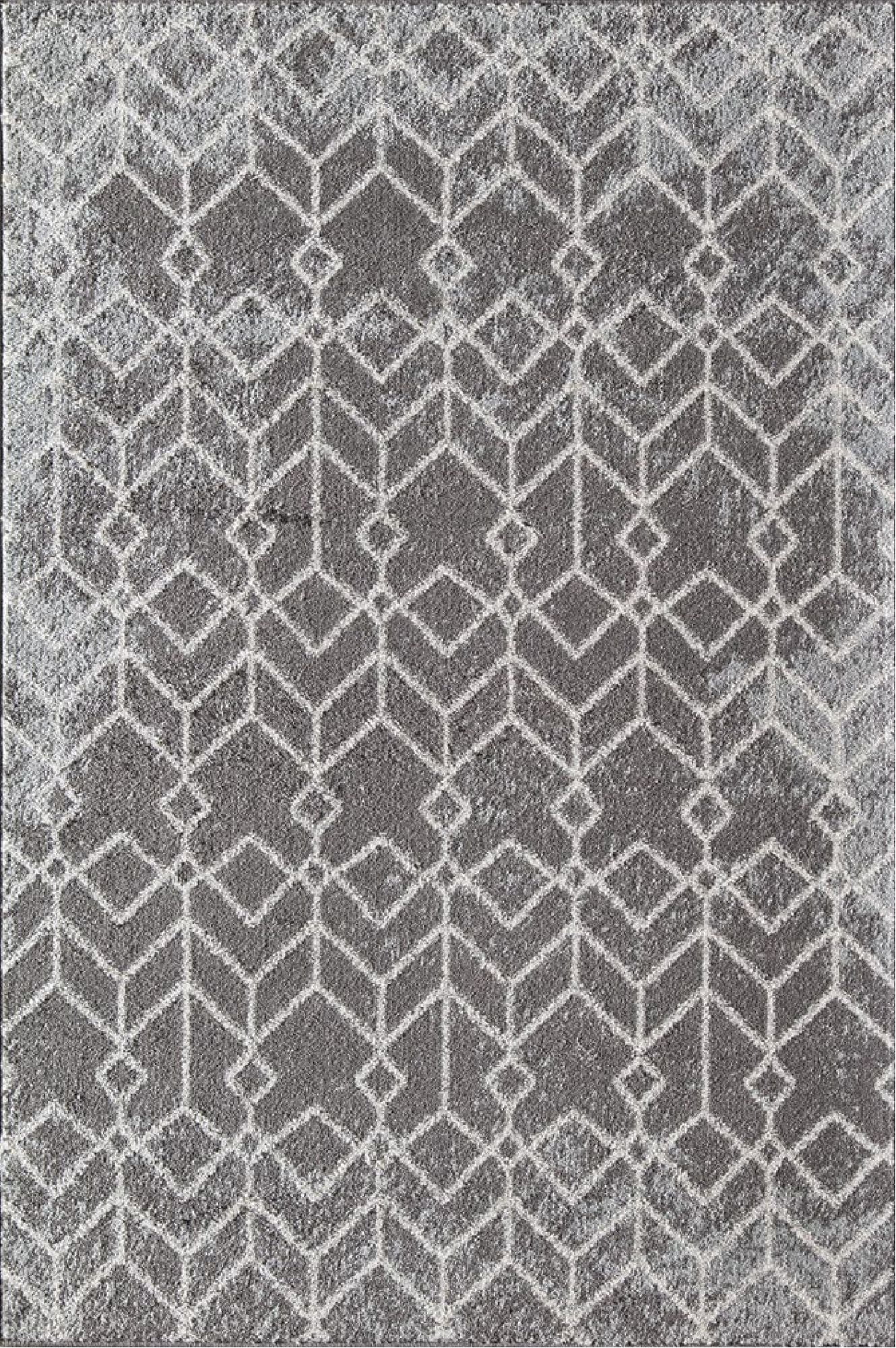 Mason Brooks Ryder KN30A Moonless Night Moroccan Tribal Gray Area Rug, 2'6" x 4'