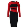 thumbnail image 4 of IROINNID Savings Semi Formal Dress for Women Long Sleeve Bodycon Dress Sexy Elegant And Solid Colorful Wrapped Hip Dress,Red, 4 of 7
