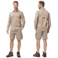 thumbnail image 3 of Zehisen Men's Fishing Shirt Long Sleeve UPF 50+ Sun Protection Quick Dry Cooling Shirt for Hiking Camping Safari Outdoor Travel Khaki L, 3 of 7