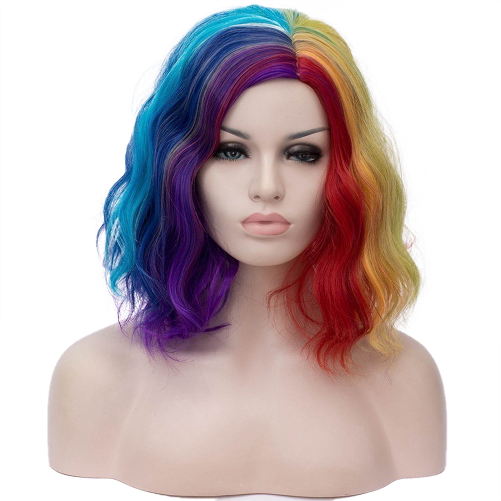 Gotyou Partially Divided Bubble Noodle Rolls Colored Short Curly Hair 