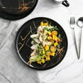 thumbnail image 4 of Stone Lain Zora Porcelain 4 Piece Dinner Plate Set, Serving Dishes, Black & Gold, 4 of 7