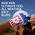 thumbnail image 4 of Golf Gloves Men Left Hand Right with Ball Marker Blue Camo Plaid Pack, Mens Leather Golf Glove All Weather Grip Small Medium ML Large XL, 4 of 6