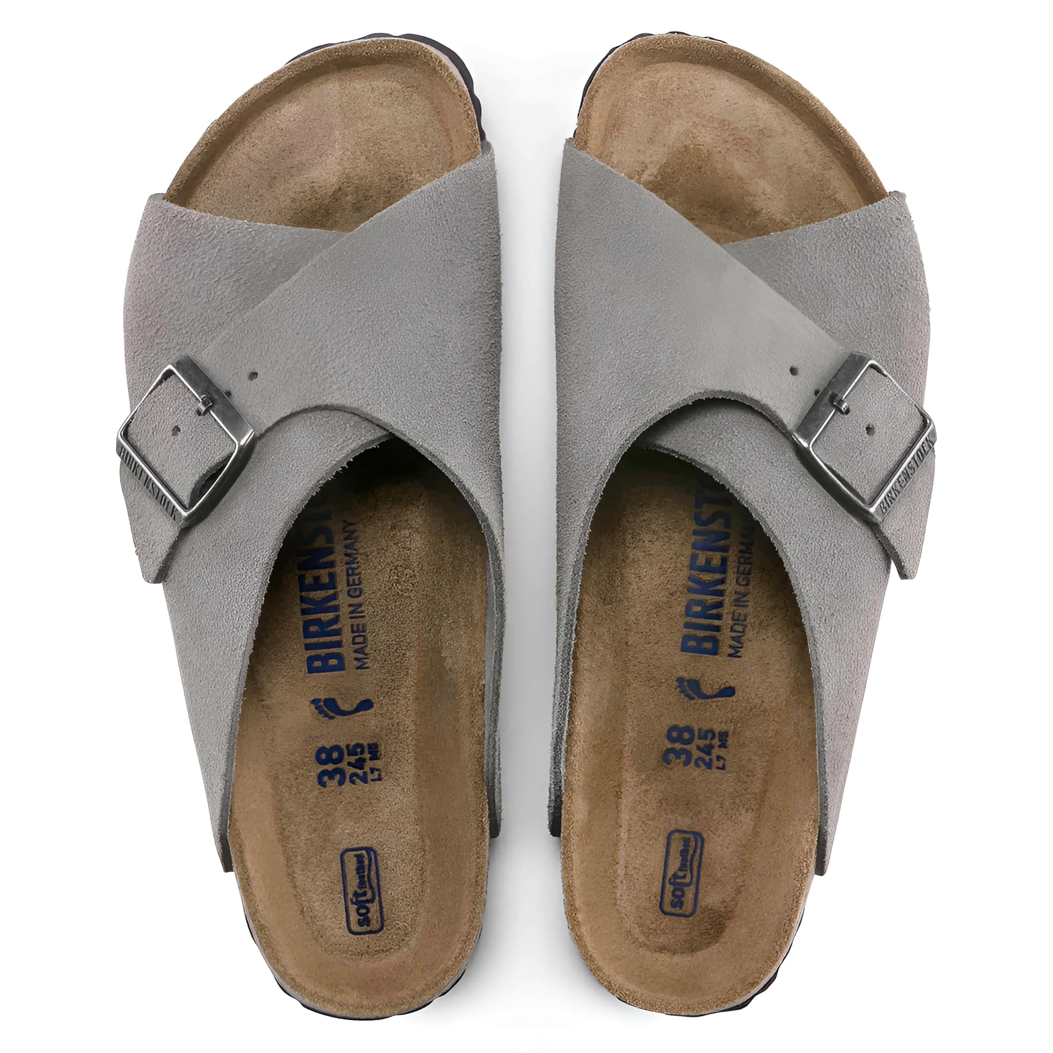 靴 BIRKENSTOCK for B&Y AROSA BIRKENSTOCK Arosa Soft Footbed Suede Leather Sandal Slide