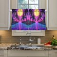 thumbnail image 2 of Yayeee Kitchen Curtains Tier Pair Light Filtering 27"x36" Rod Pocket Short Cafe Window Panel, Purple Neon Road, 2 of 7