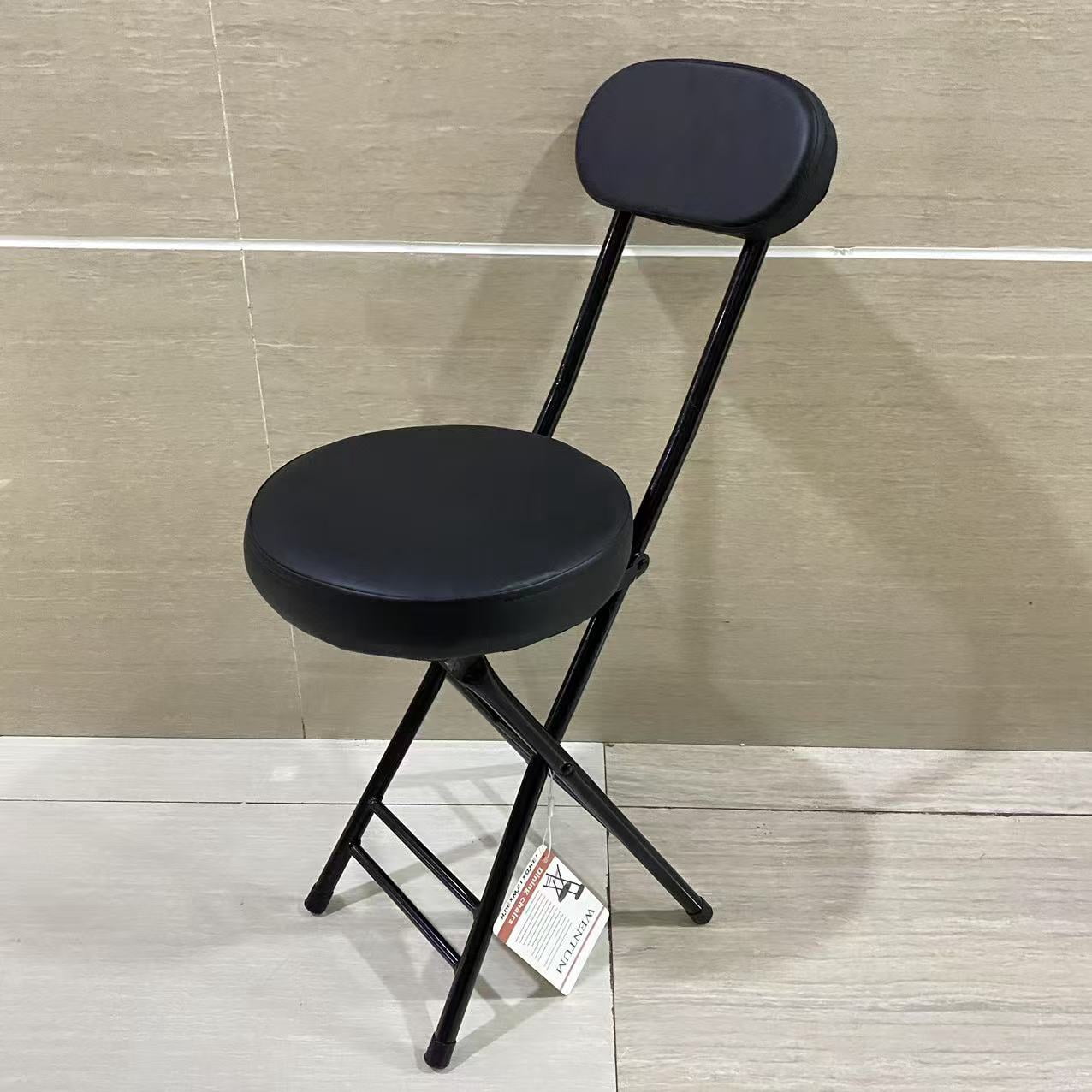 WENTUM Dining chairs,Cushioned Padded Folding Stool,23.6-Inch Counter Height Bar Stool,Portable Folding Stool with Handle for Fishing Hiking Gardening Travel BBQ