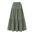 thumbnail image 4 of Women's Linen Solid A Line Wrap Skirt - Drawstring, Ruffle Hem, High Waisted, Sexy Beach Maxi Skirt, 4 of 4