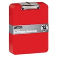 thumbnail image 1 of Paquete de 12 portapapeles Better Office Products de plástico rojo, 1 of 5