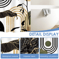thumbnail image 3 of Dznils Boho Shower Curtain with Hooks, Modern Abstract Fabric Bathroom Curtain, 72" x 72", Black, 3 of 9