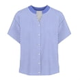 thumbnail image 5 of hotojiny Button down Shirts for Women Short Sleeve Summer Tops V Neck Henley Shirt Work Blouses Business Casual Outfits S-2XL, 5 of 5
