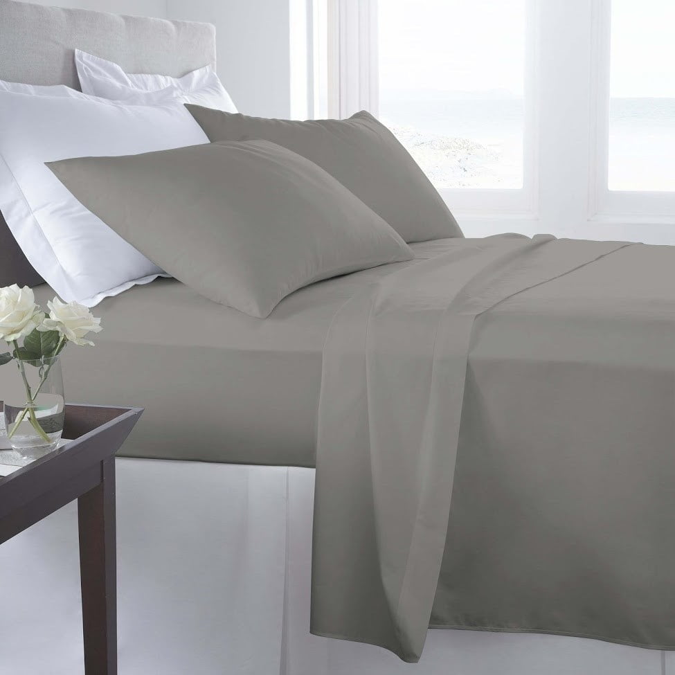 500 Thread Count Liquid Cotton Sheet Set Light Grey Twin