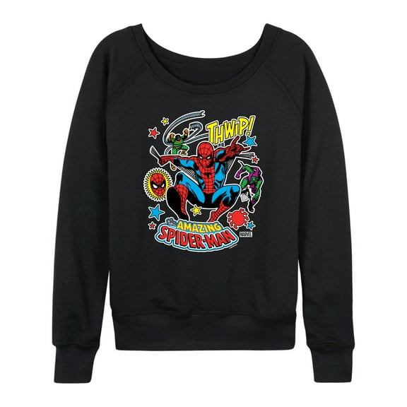 Marvel Spider-Man - Stickers Style - Ladies French Terry Pullover Sweatshirt