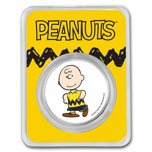 Peanuts® Charlie Brown 1 oz Colorized Silver Round