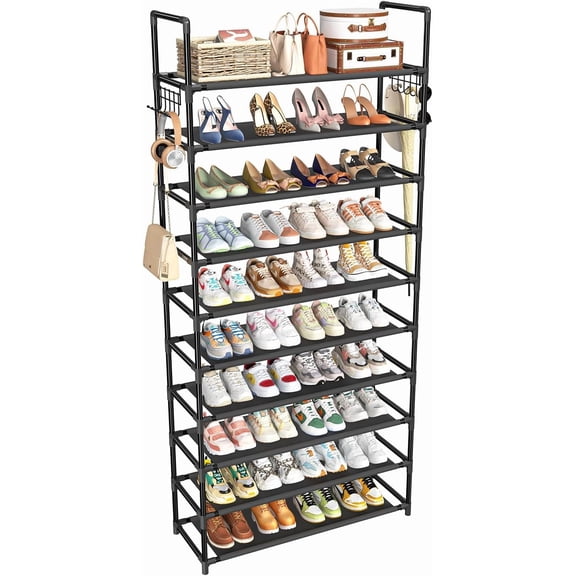Shoe Rack Stora Holds 40 Pairs, Lar Capacity Tall Shoe Organizer Shelf for Closet Entryway,