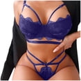 thumbnail image 2 of Conjunto de sujetador de encaje de flores sexy para mujer Traje de lencería sexy Tanga Traje de encaje dividido Fridja nalpqowj15124, 2 of 4
