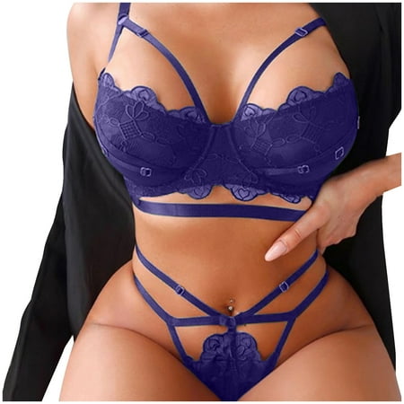 

TIANEK Sexy Flowers Lace Bra Set Sexy Lingerie Suit Thong Lace Lace Split Suit Granny Panties Reduced