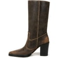 thumbnail image 3 of Franco Sarto Women's Jaxon Mid Calf Heeled Boot Black Distressed 9.5M, 3 of 5
